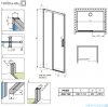 Radaway Idea Black Dwj drzwi wnękowe 140cm lewe czarny mat/szkło przejrzyste 387018-54-01L